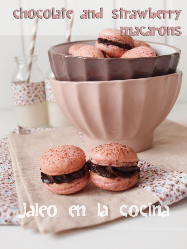 Chocolate and Strawberry Macarons