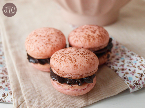 Chocolate and Strawberry Macarons