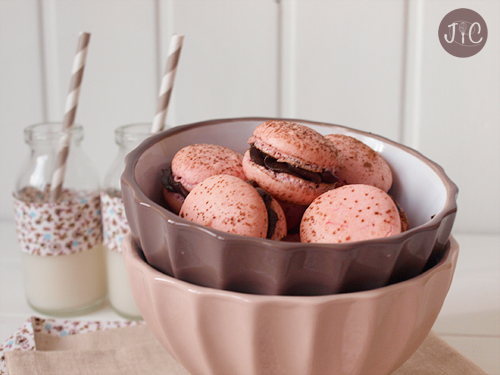 Chocolate and Strawberry Macarons