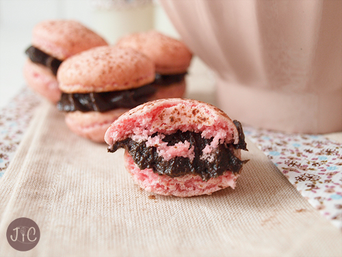 Chocolate and Strawberry Macarons