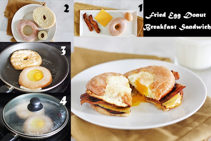 Fried Egg Donut Breakfast Sandwich