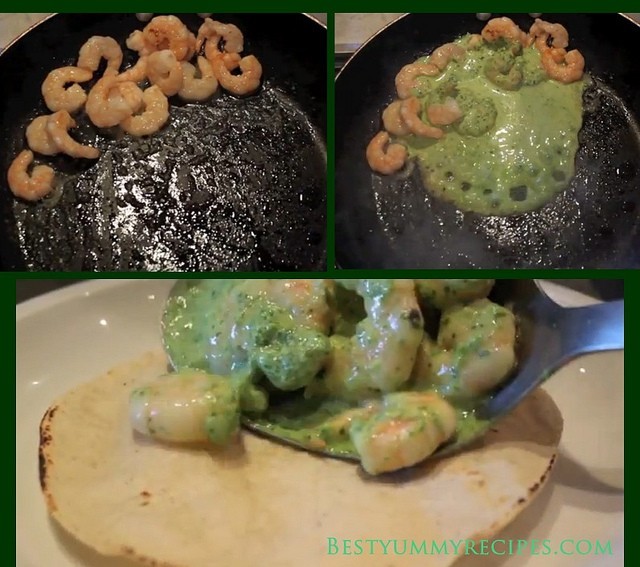 Shrimp tacos with cilantro sauce