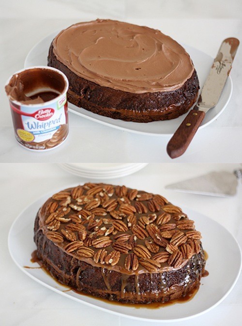 Slow Cooker Turtle Upside-Down Cake