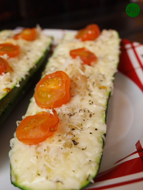 Zucchini Boats - Tomato Basil & Cheese