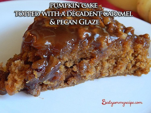 Caramel and Pecan Upside Down Pumpkin Cake