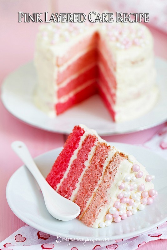 Pink Layered Cake Recipe