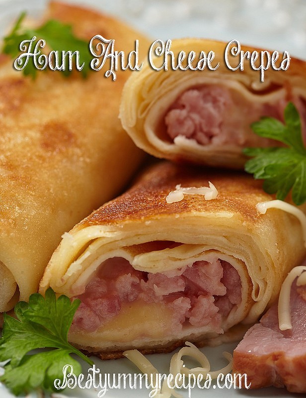 Crepes with ham and cheese