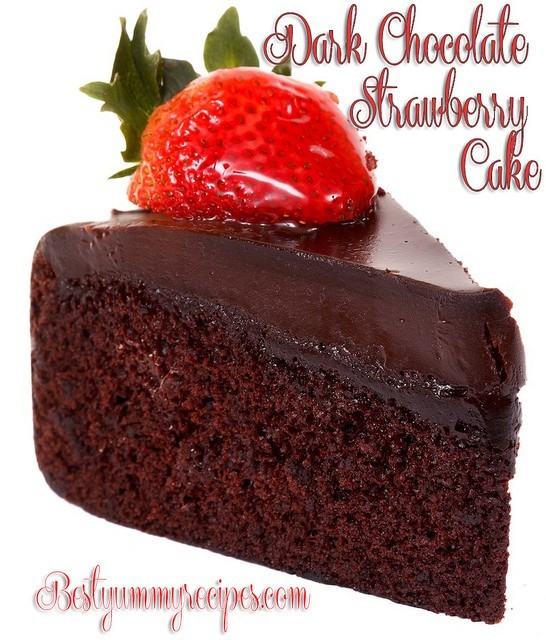 Dark Chocolate Strawberry Cake