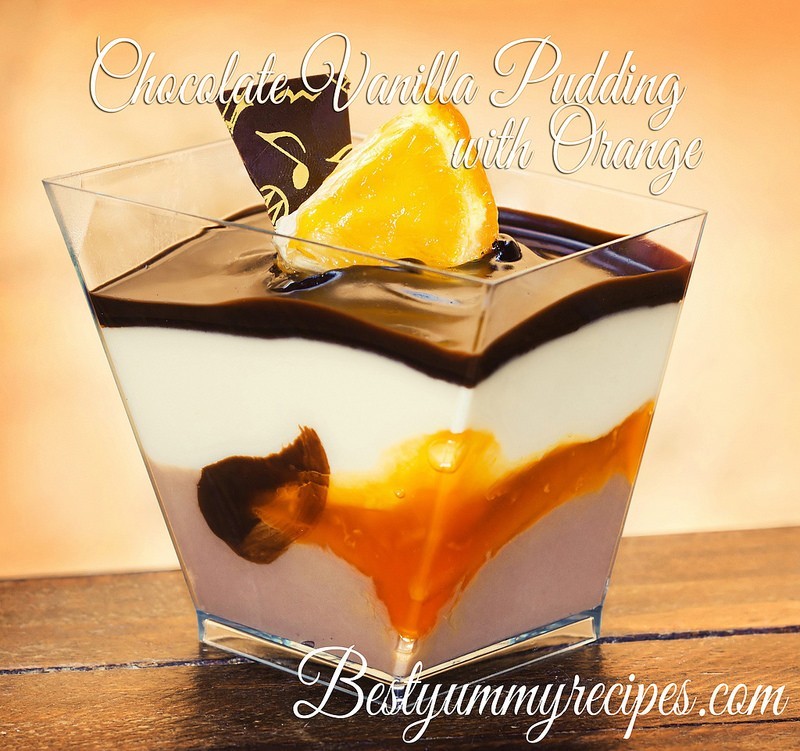 Chocolate Vanilla Pudding with Orange