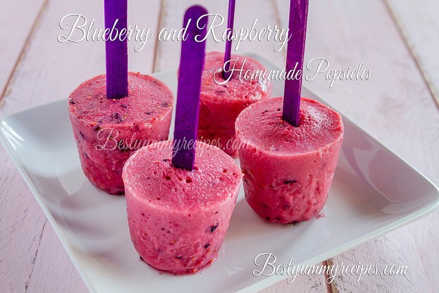 Blueberry and Raspberry Homemade Popsicles