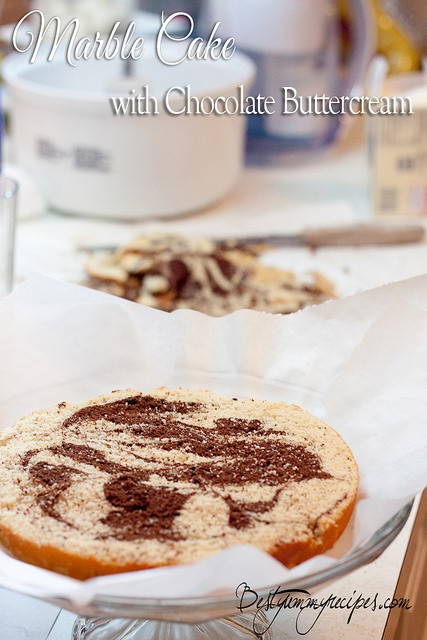 Marble Cake with Chocolate Buttercream