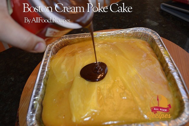 Boston Cream Poke Cake