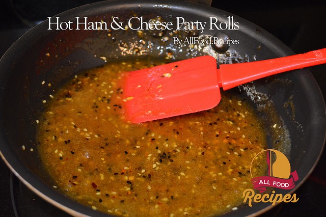 Hot Ham & Cheese Party Rolls