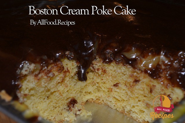 Boston Cream Poke Cake