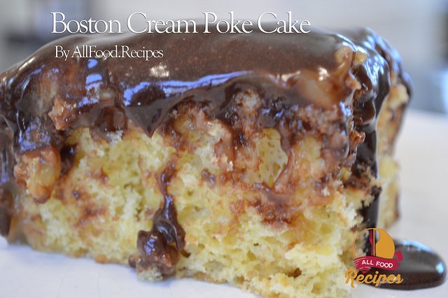 Boston Cream Poke Cake