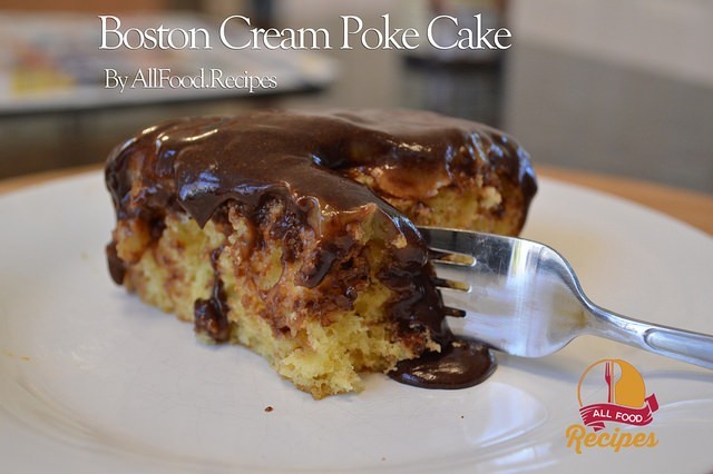 Boston Cream Poke Cake