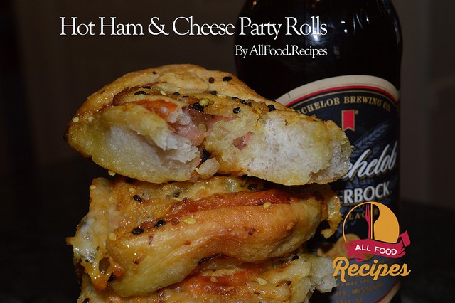 Hot Ham & Cheese Party Rolls