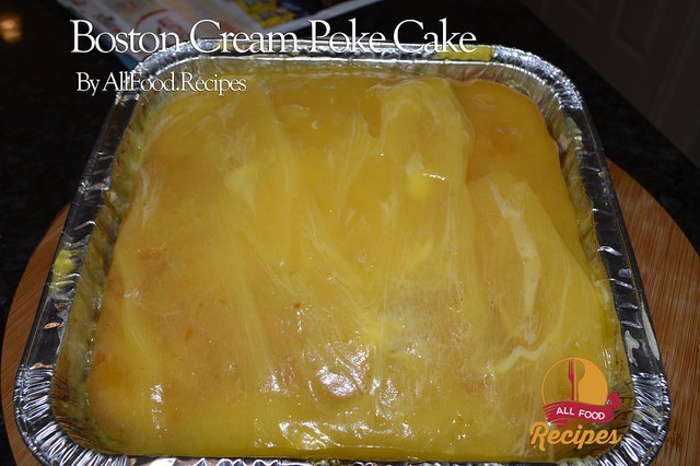 Boston Cream Poke Cake