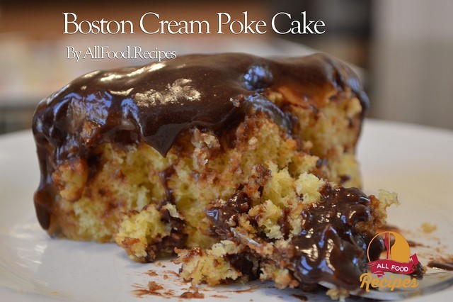 Boston Cream Poke Cake