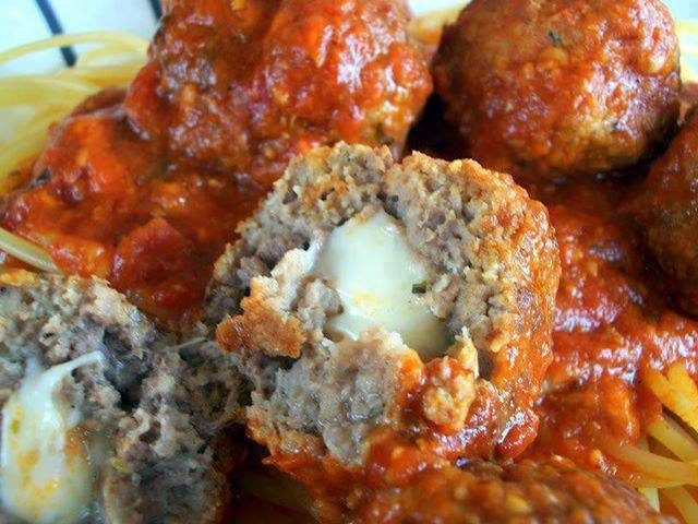 Mozzarella Stuffed Meatballs