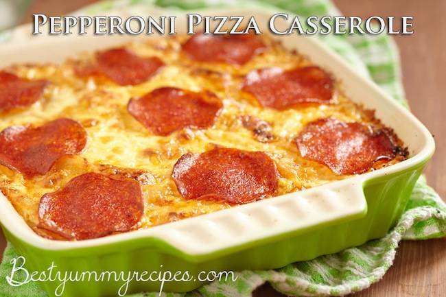 Casserole with pepperoni