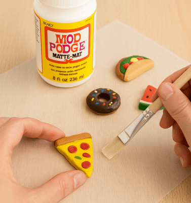  Sealing DIY magnets with Mod Podge for protection