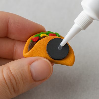 Attaching magnets to the back of air dry clay crafts