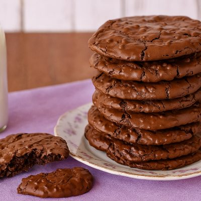Close-up of gluten-free chocolate cookies made without flour