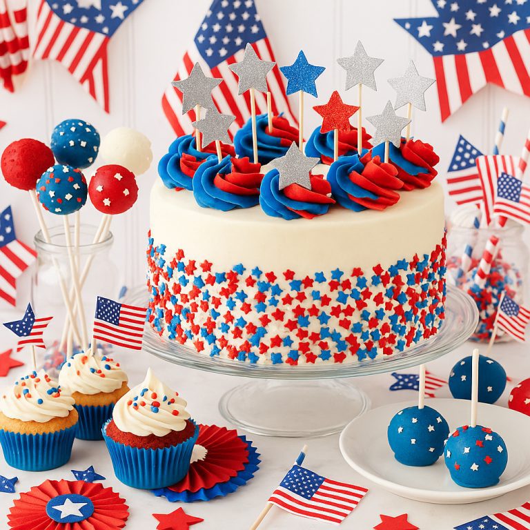 American Flag Layered Cake