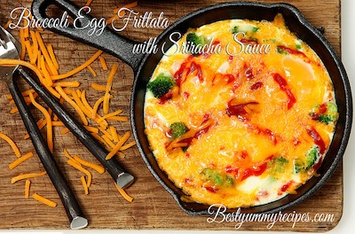 Broccoli Egg Frittata with Sriracha Sauce