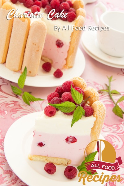 Raspberries Cream Charlotte Cake