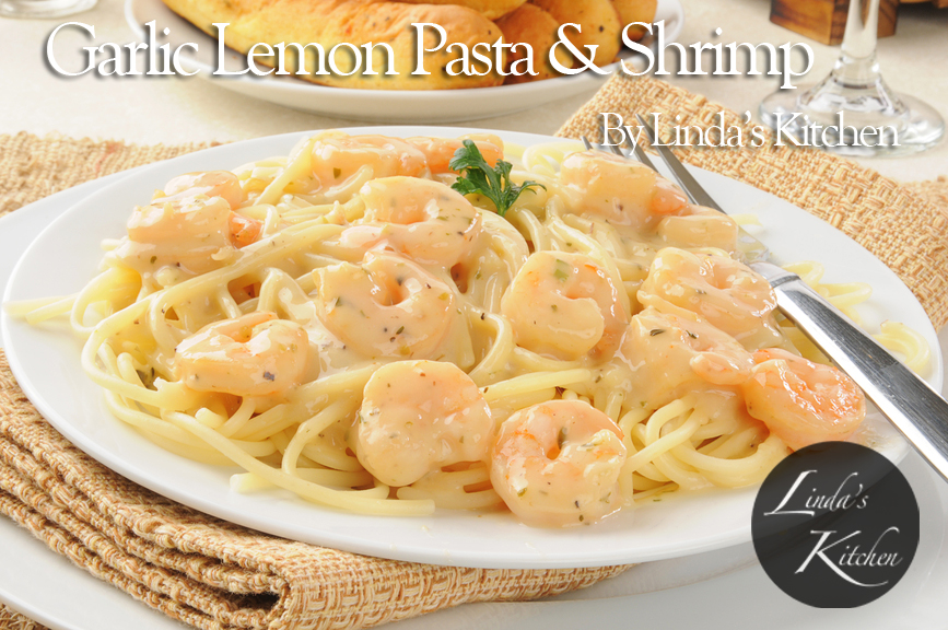 Shrimp scampi with garlic butter sauce