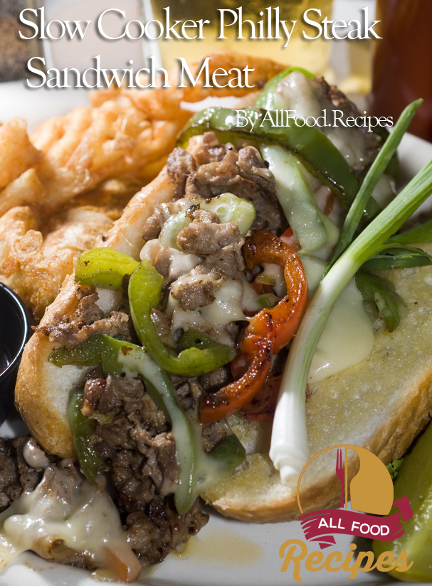 Slow Cooker Philly Steak Sandwich Meat