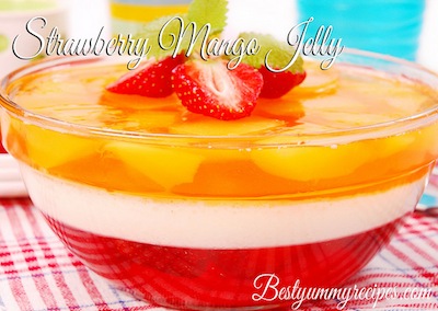 Strawberry Mango Jelly With Cream