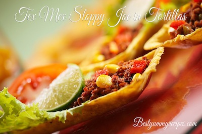 Tex Mex Sloppy Joe in Tortillas