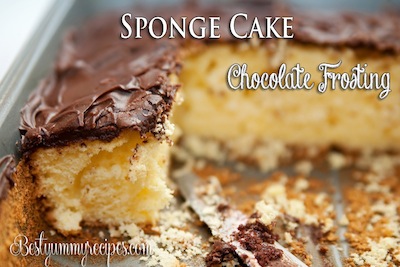 Sponge Cake with Chocolate Frosting