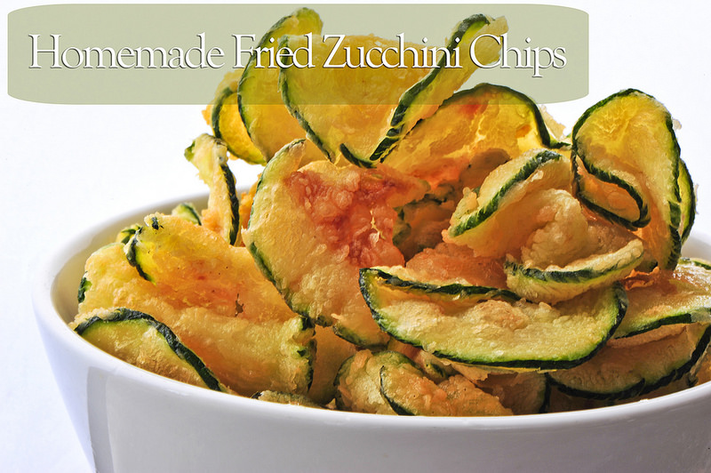 Homemade fried zucchini chips