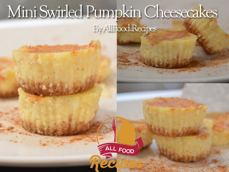 Mini Swirled Pumpkin Cheesecakes