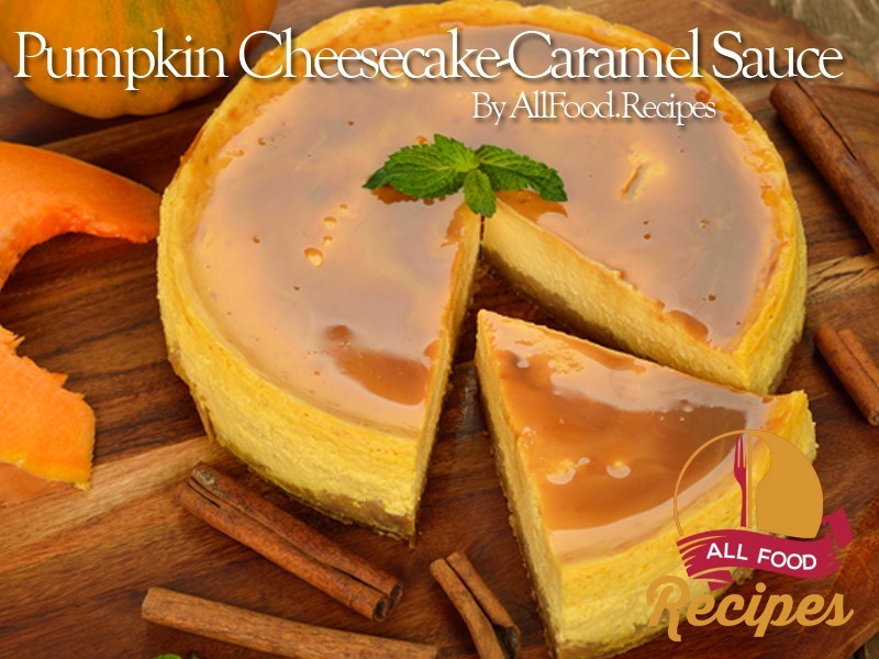 Pumpkin Cheesecake-Caramel Sauce