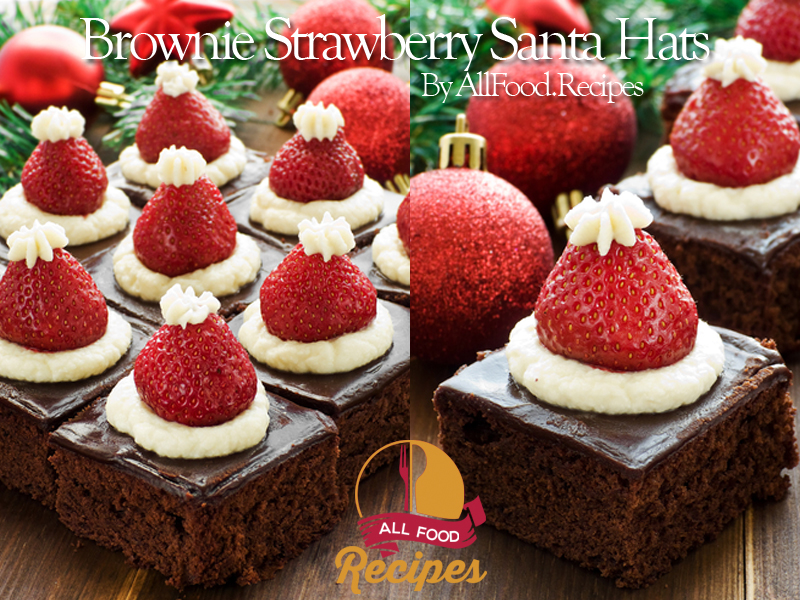 Brownie Strawberry Santa Hats