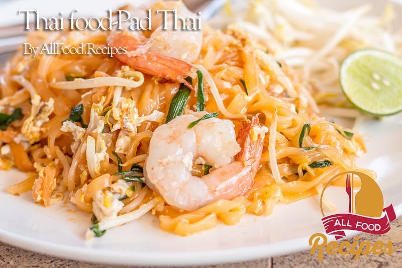 Thai food Pad thai , Stir fry noodles with shrimp in pad thai style