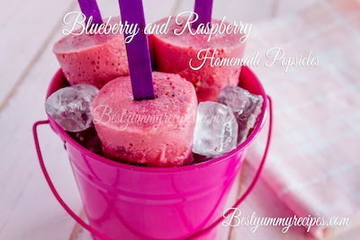 Blueberry and Raspberry Homemade Popsicles