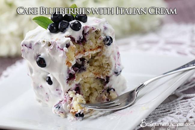 Billie's Italian Cream Cake with Blueberries