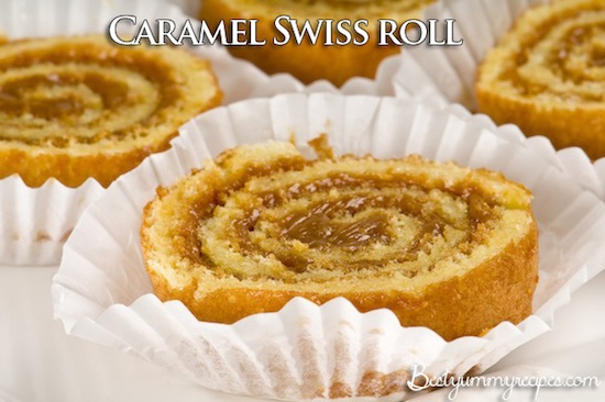 Caramel Swiss roll
