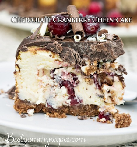 Chocolate Cranberry Cheesecake