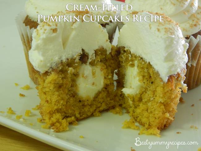 Cream-Filled Pumpkin Cupcakes Recipe