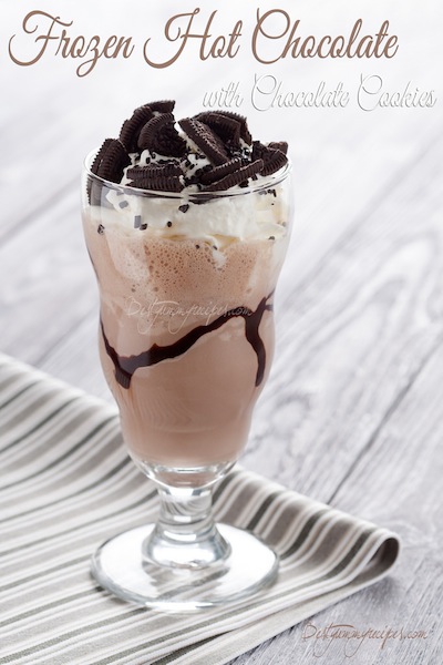 Frozen Hot Chocolate with Chocolate Cookies