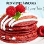 Red Velvet Pancakes with Cream Cheese Glaze