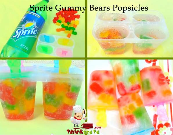Sprite and Gummy Bears Popsicles