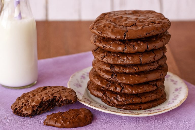Close-up of gluten-free chocolate cookies made without flour